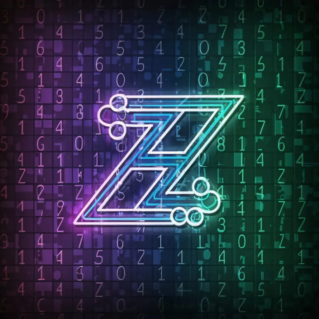 a logo design,with the text "Z", main symbol:A Futuristic Keyboard with a creative Retro looking  background , add shade, colors, Neon,Moderate,be used in Technology industry,clear background