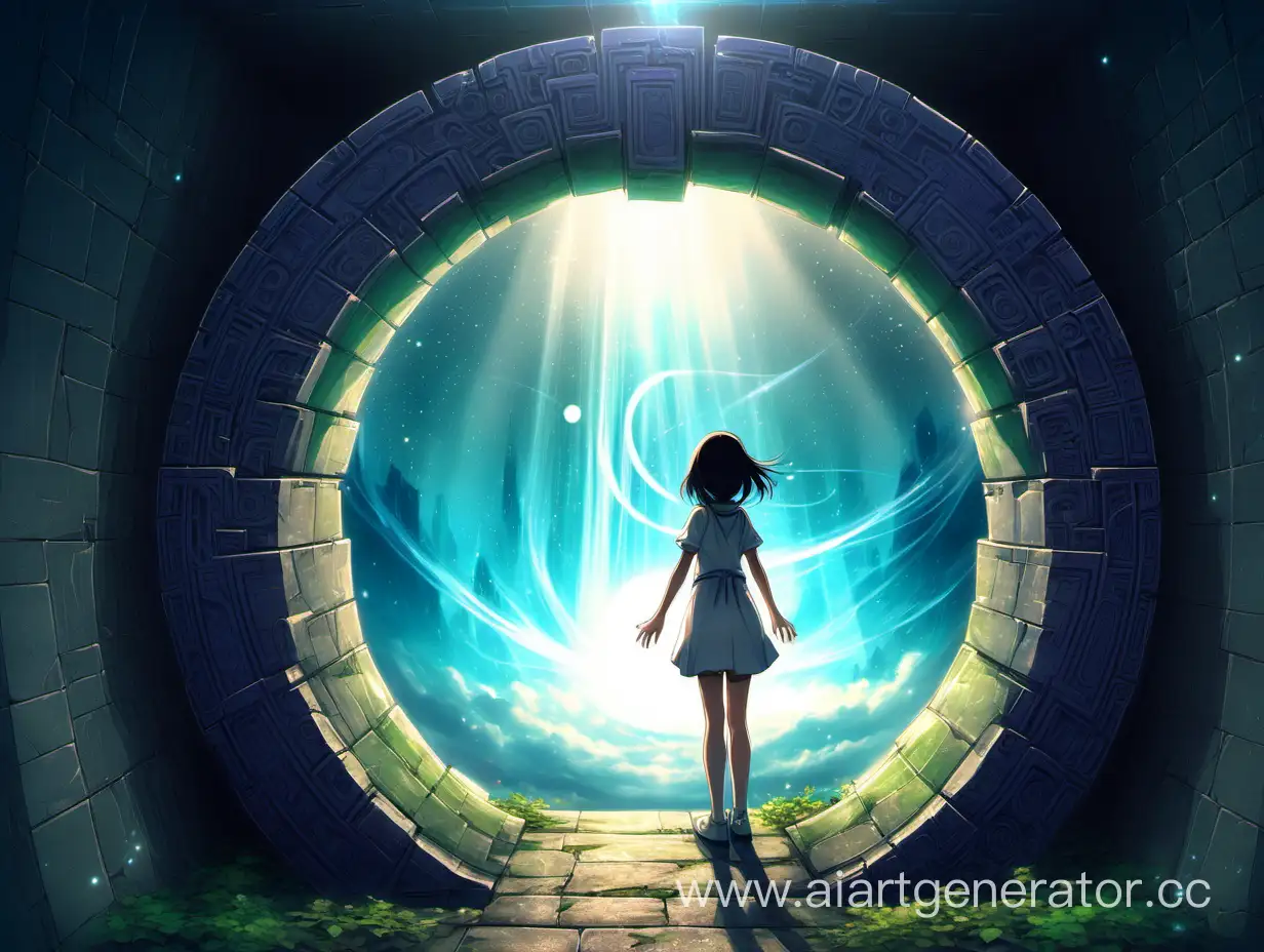 Enchanting-Adventure-Girl-Enters-a-Magical-Portal-to-Another-World