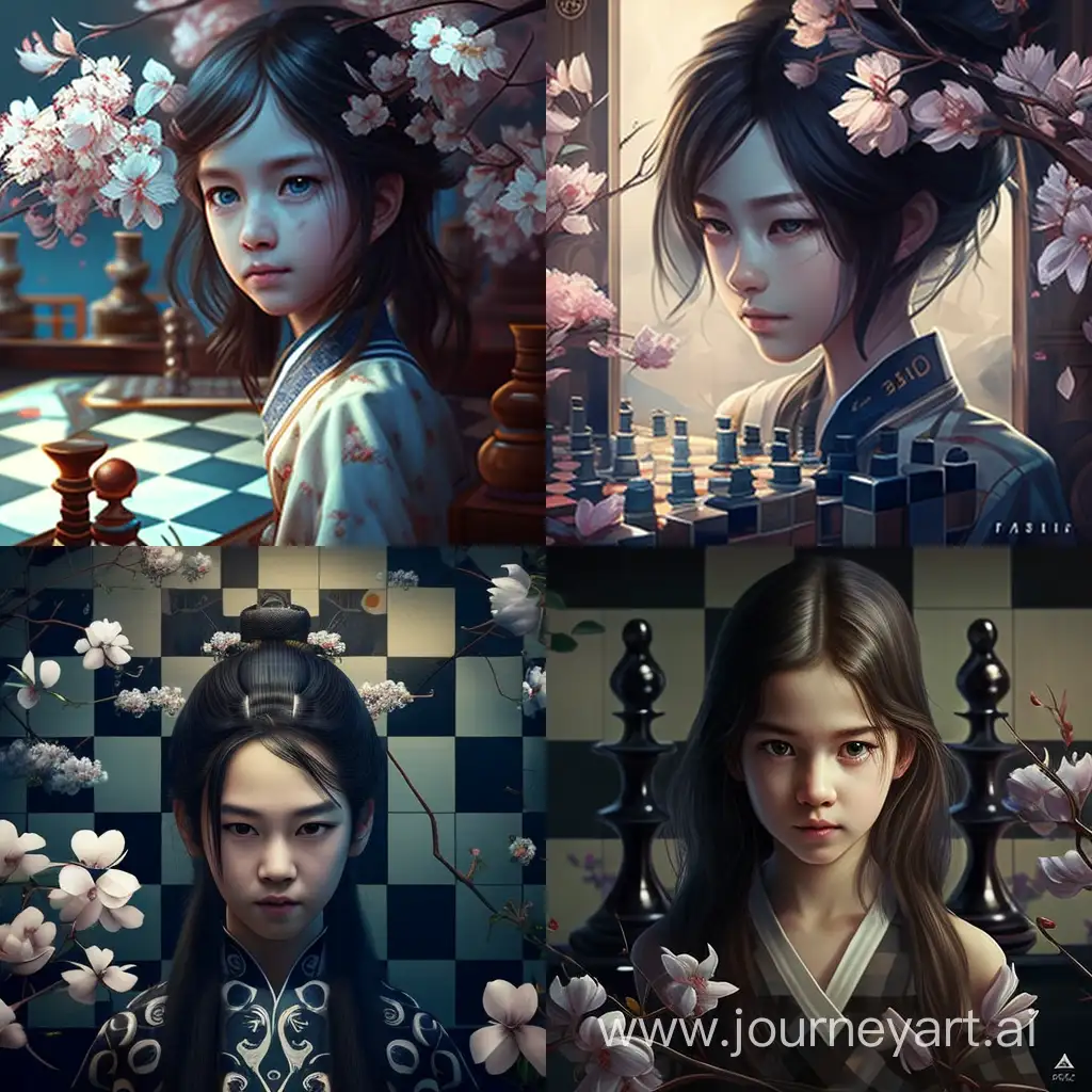 Strategic-Girl-with-Plum-Blossoms-Chessboard-Avatars