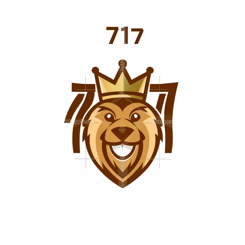 a logo design,with the text "717", main symbol:Beaver with crown,Moderate,clear background