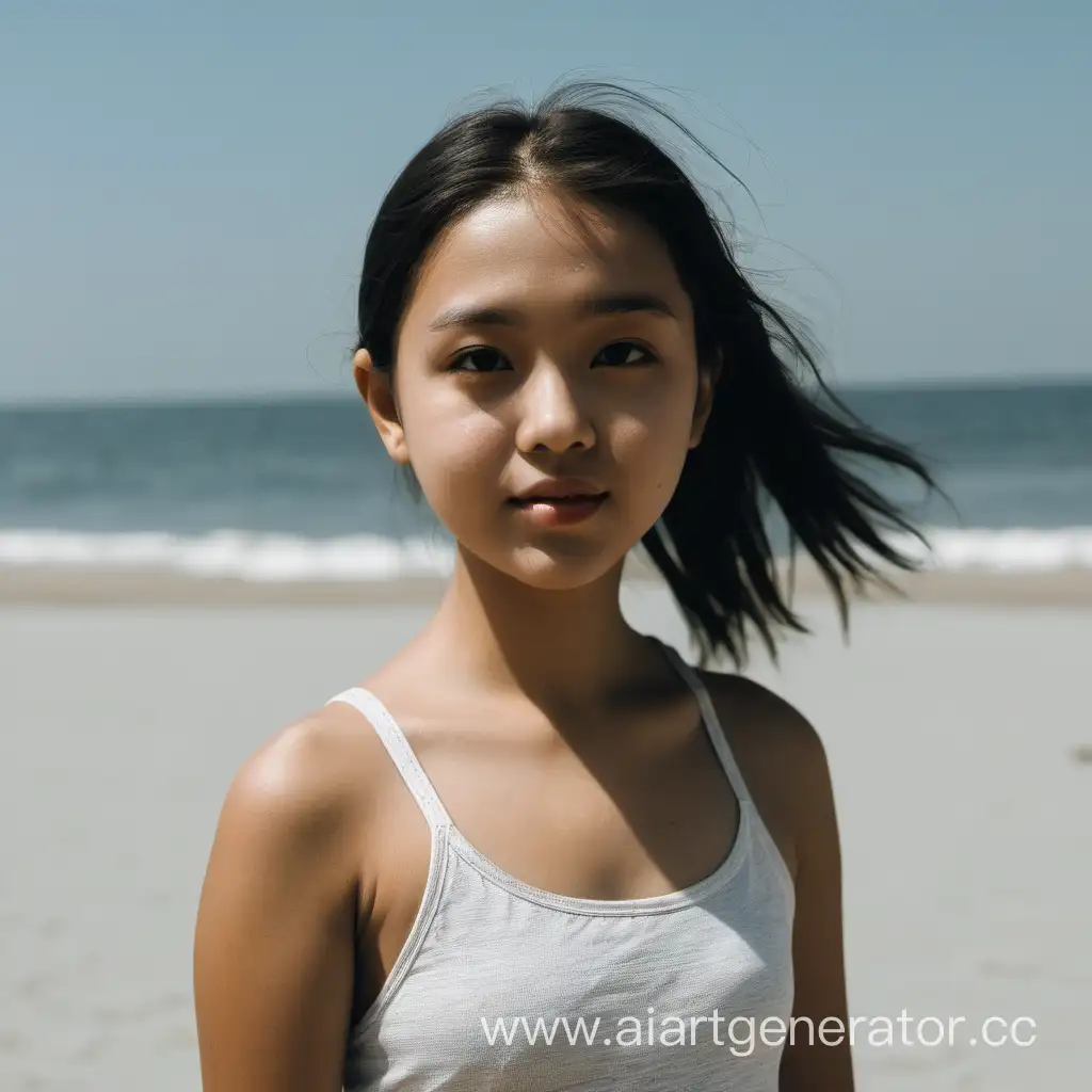A girl in the beach