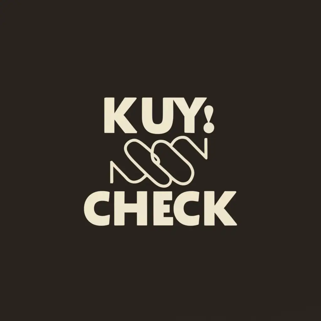 a logo design,with the text "Kuy! Check", main symbol:Kuy,Minimalistic,clear background