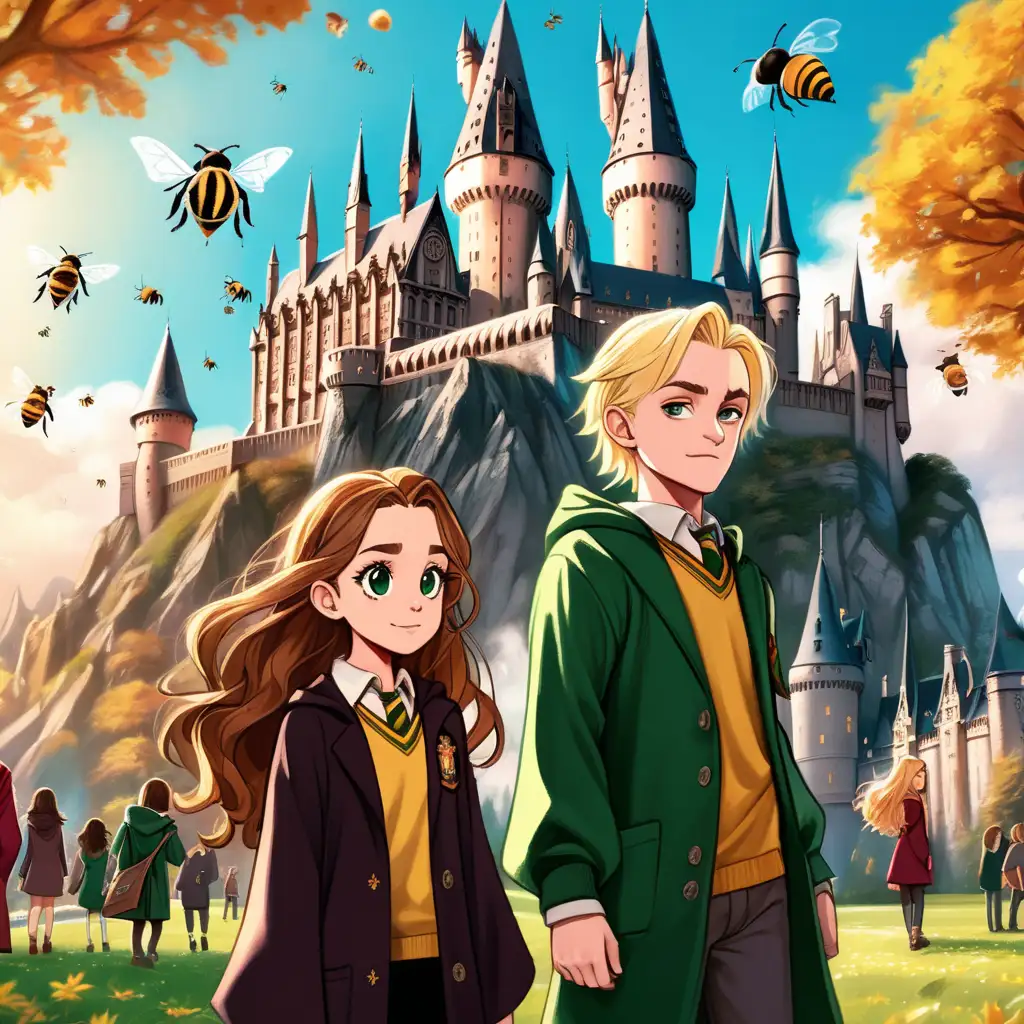 Hogwarts Winter Duel Draco Malfoy vs Hermione Granger in Disney Style