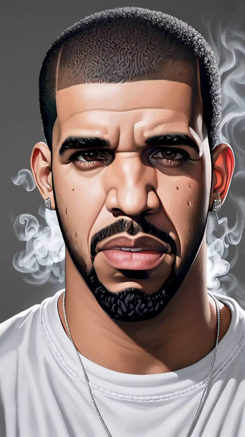 Angry Drake with Smoke Coming Out of Ears