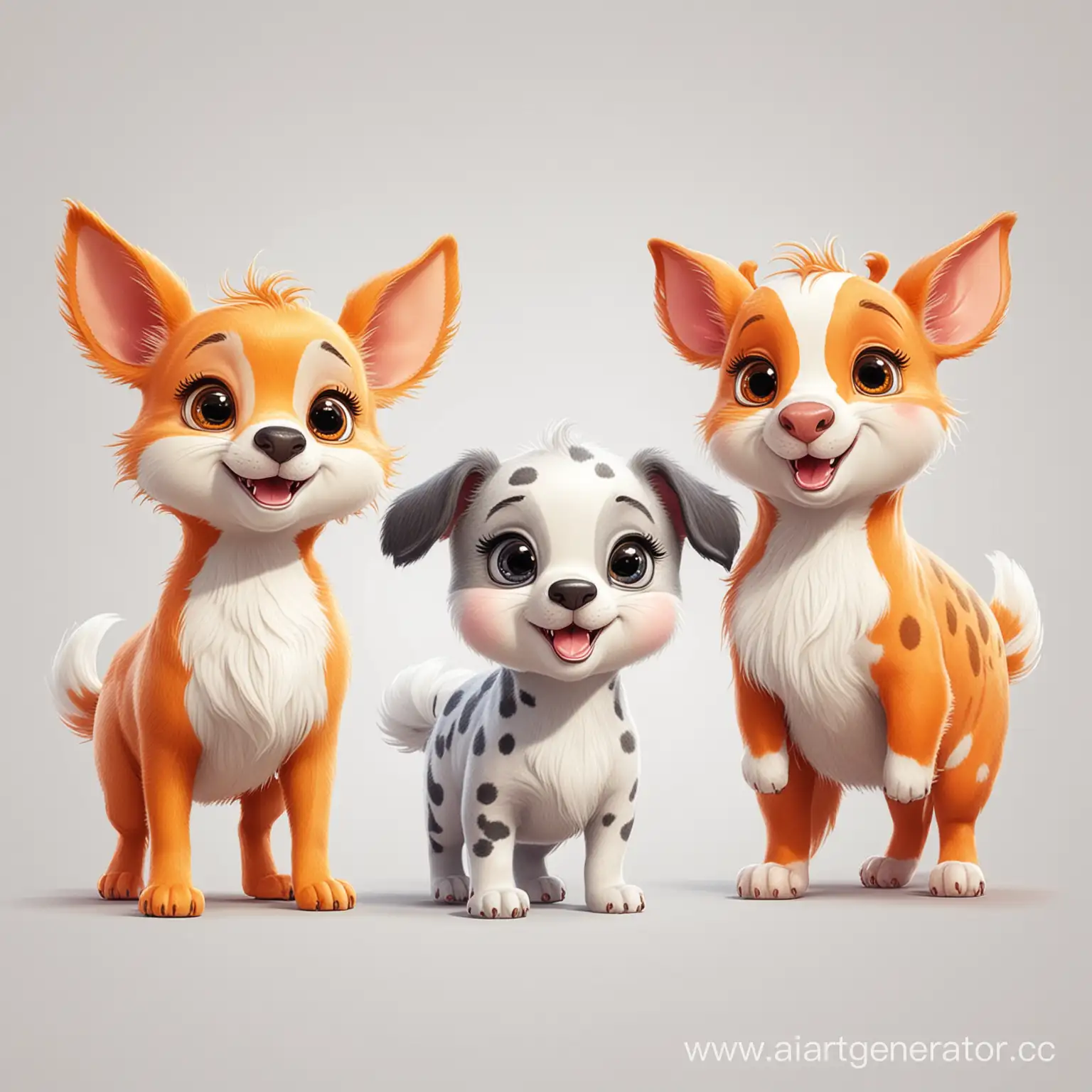 Bright-and-Joyful-Cartoon-Animals-on-White-Background