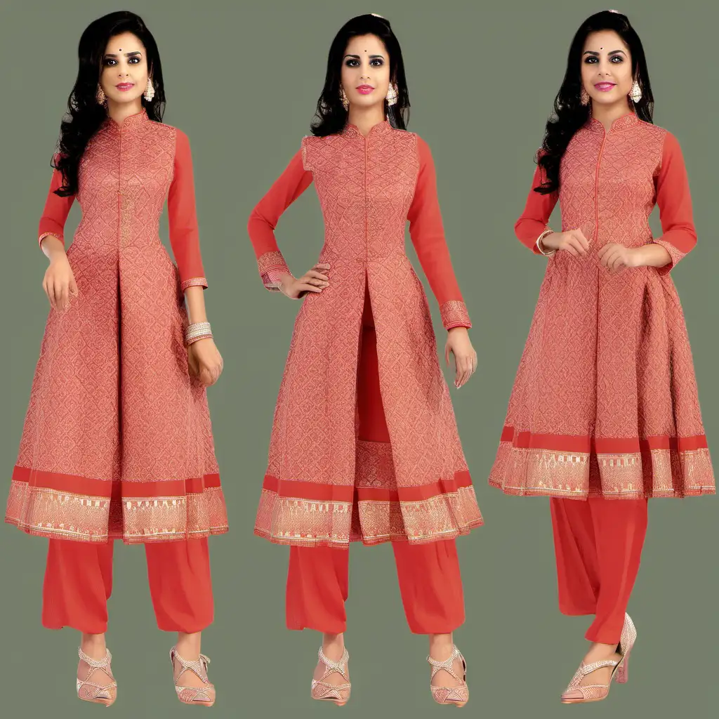 Fusion Fashion Contemporary IndoWestern Dress with Traditional Embellishments