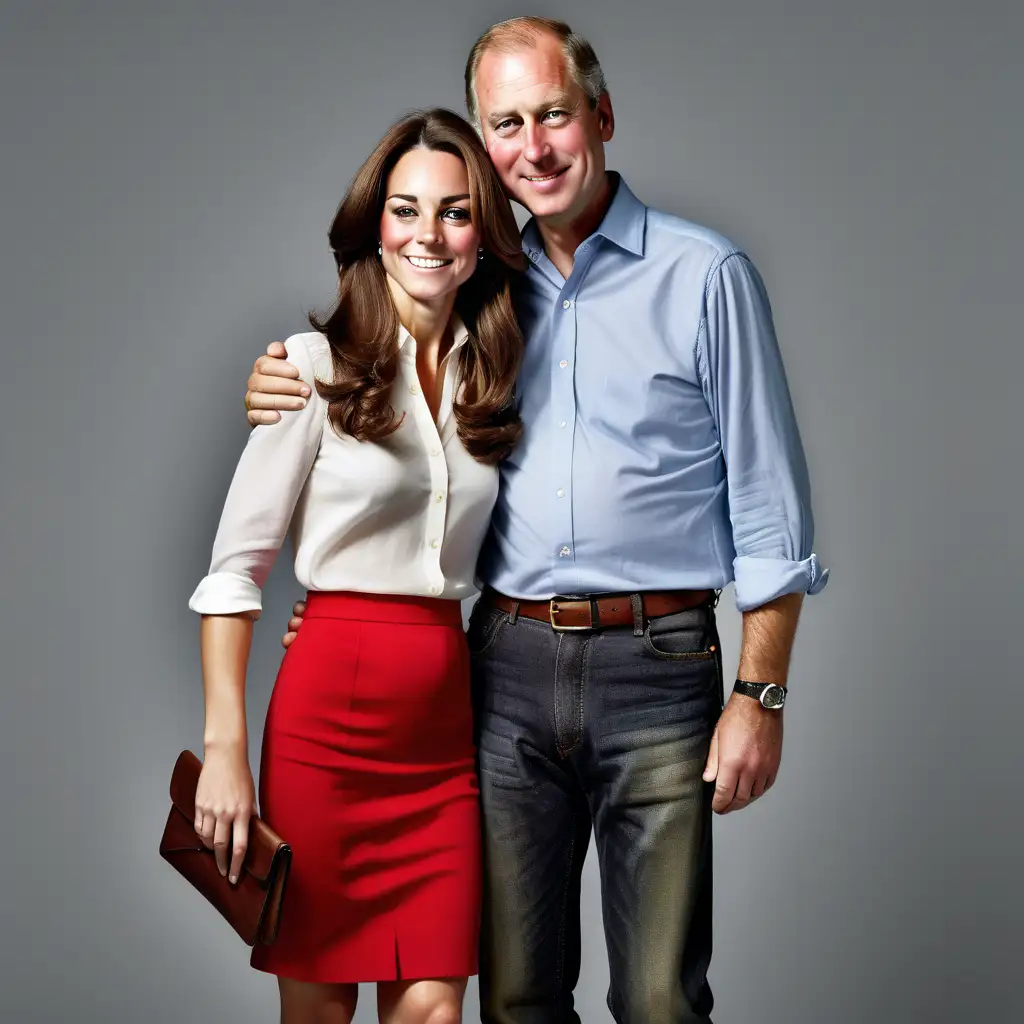 Joyful Kate Middleton Embraced by Husband in ID Photo Style