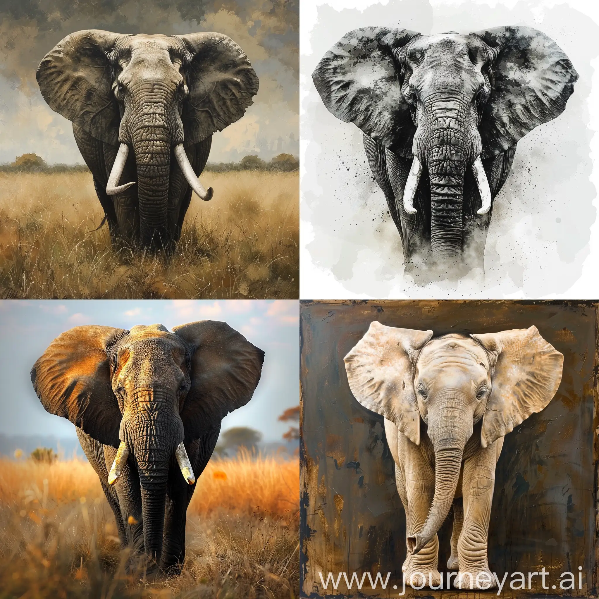 Majestic-Elephant-Portrait-with-Vibrant-Colors