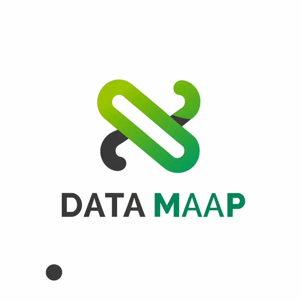 a logo design,with the text "DataMaap", main symbol:Underlined Capital D M transparent with green dot white background,Moderate,be used in Technology industry,clear background