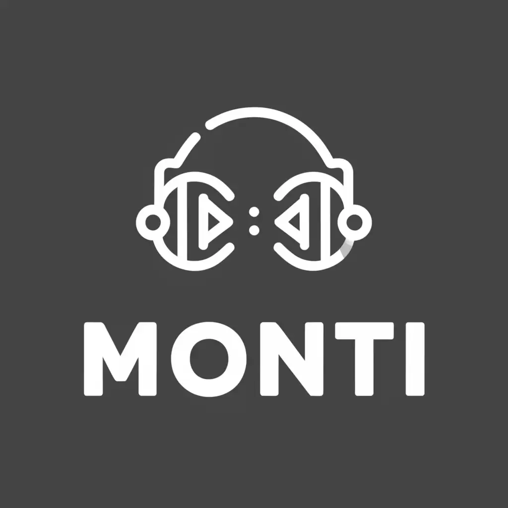 a logo design,with the text "monti", main symbol:headphones,Moderate,clear background