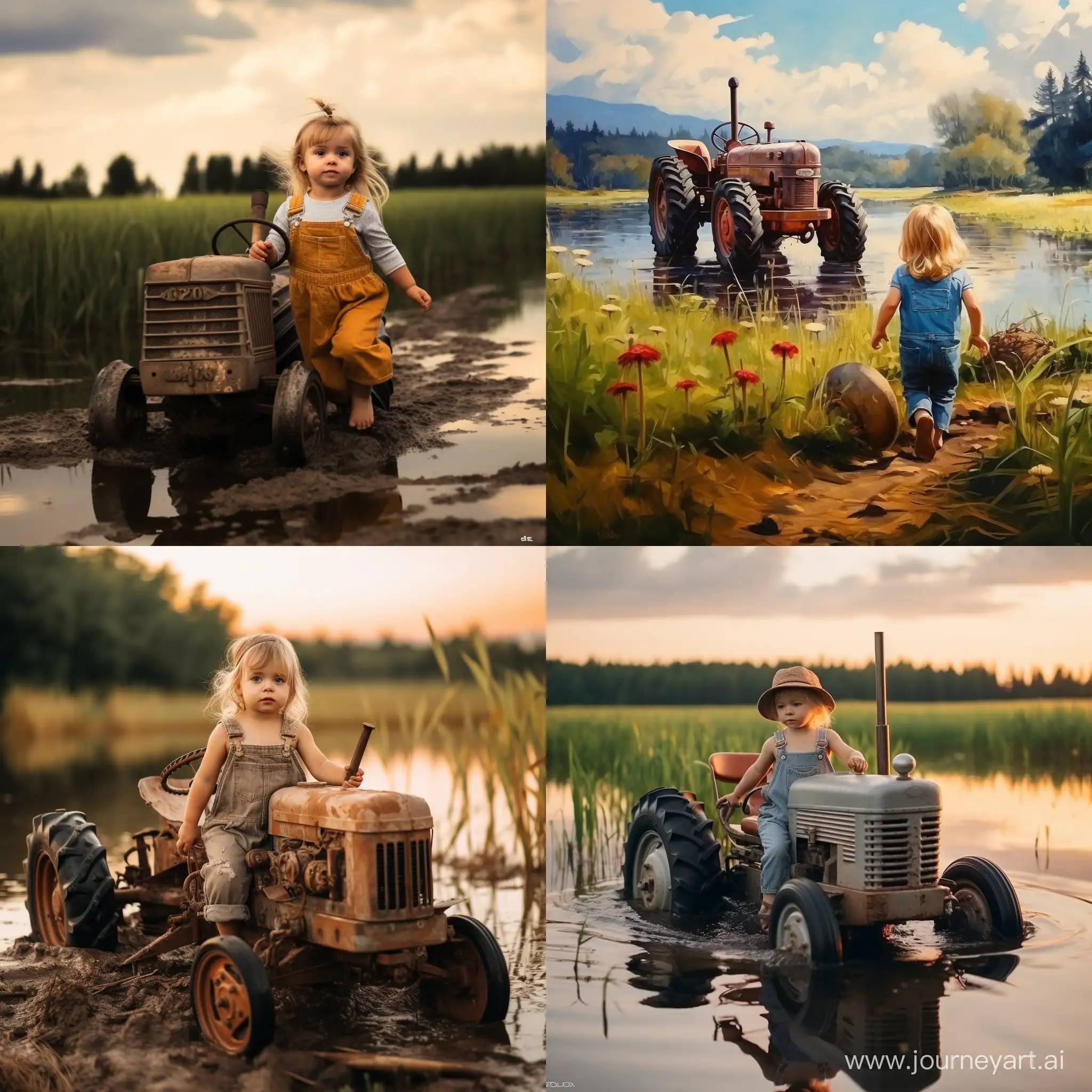 Adventurous-2YearOld-Explores-Lakeside-with-Tractor-and-Airplane