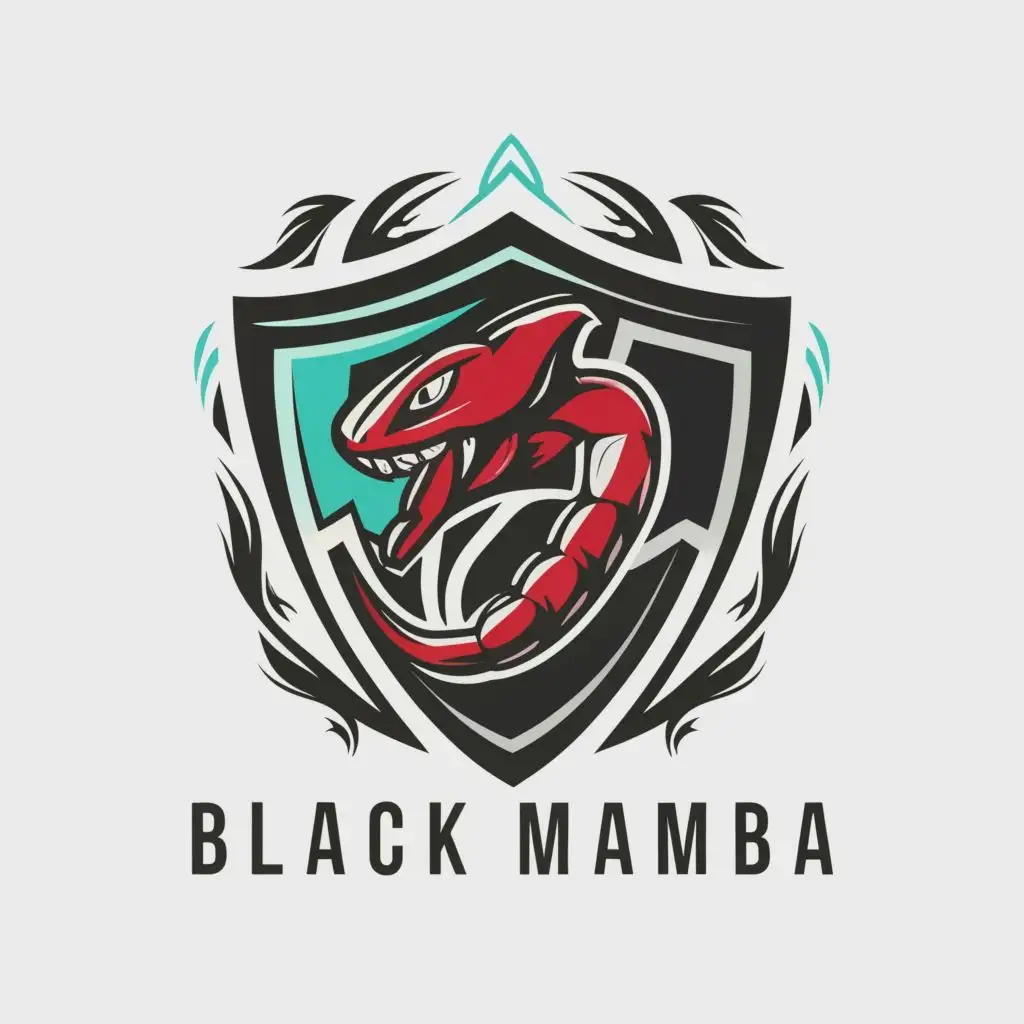 logo, Shield, with the text "Black mamba", typography, be used in Technology industry