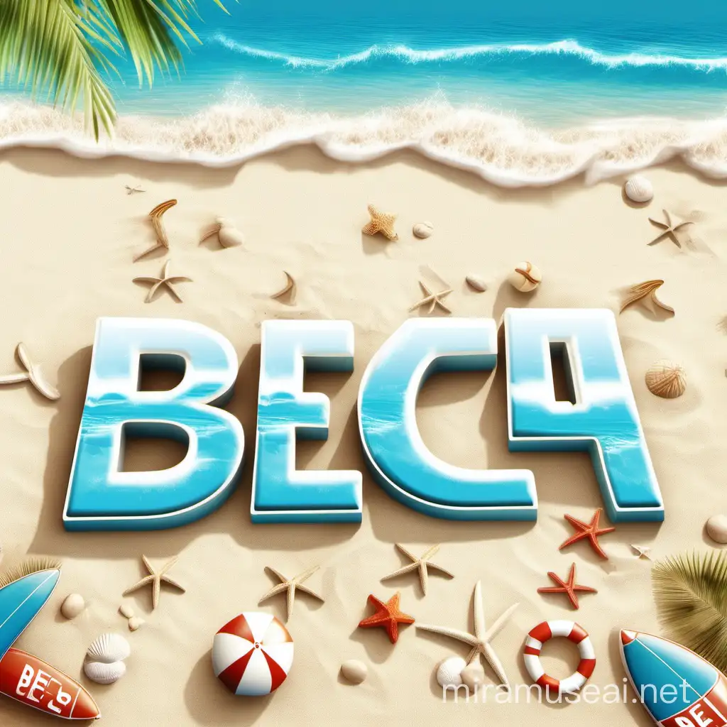 A text that says "Be", beach gamehouse style, white background png