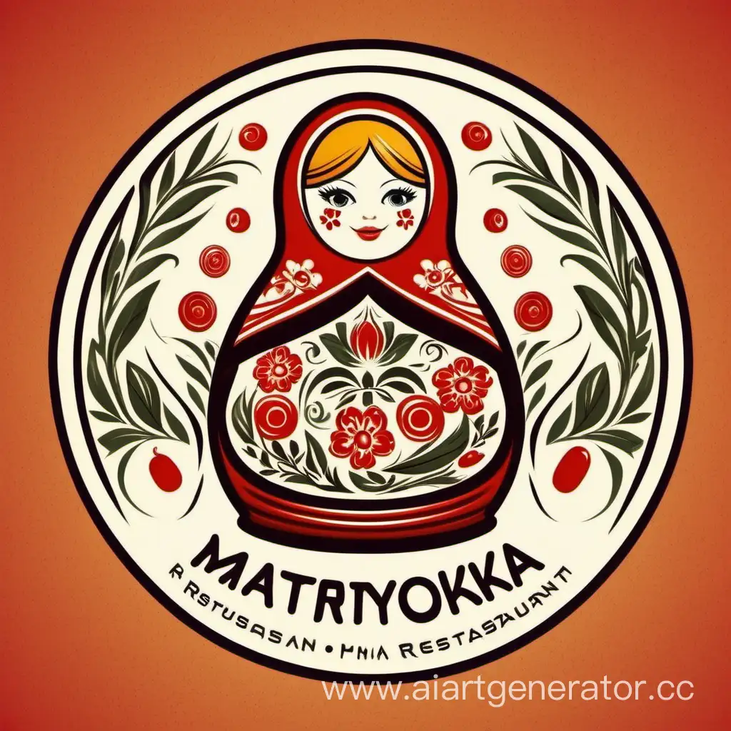 Russian-Cuisine-Restaurant-Logo-Matryoshka-Design