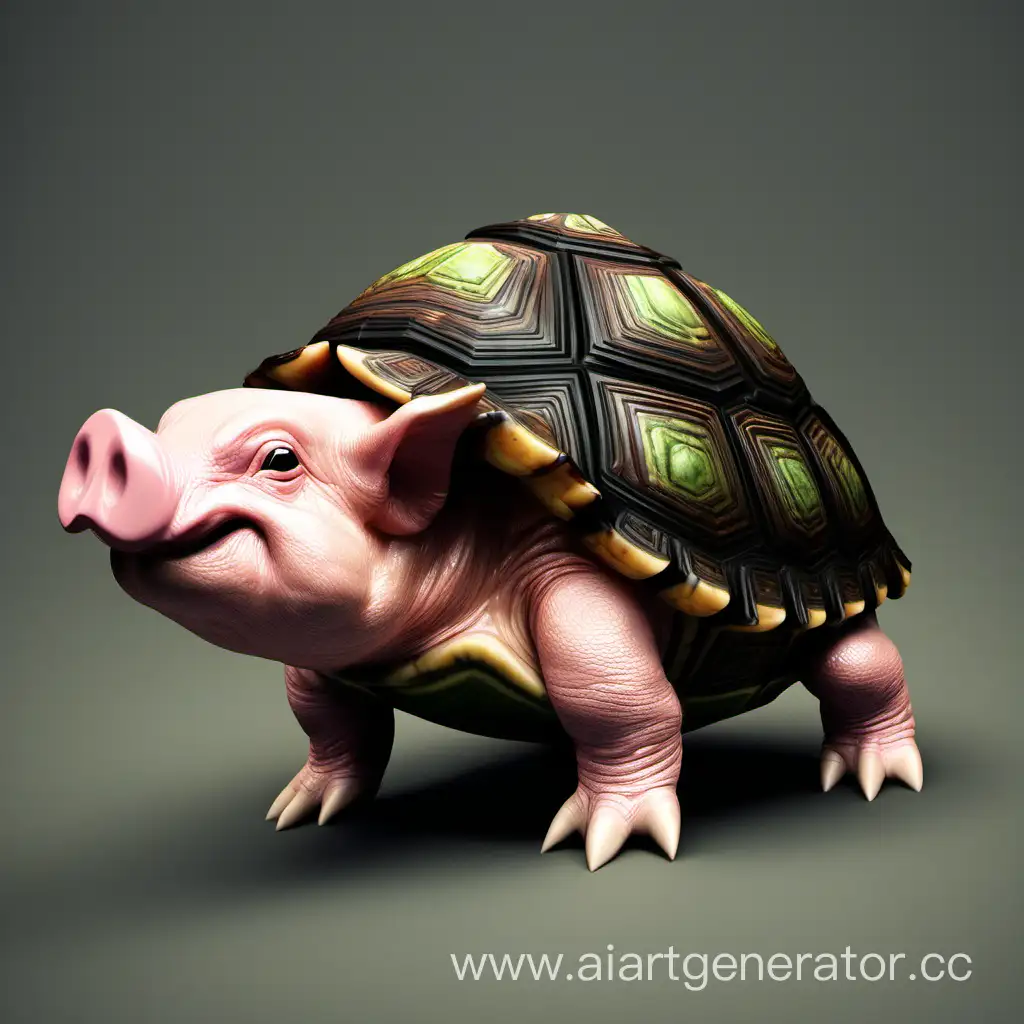 Adorable-Turtle-and-Pig-in-Playful-Encounter