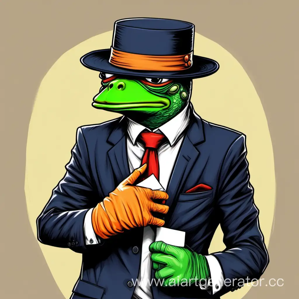 Mysterious-Businessperson-Concealing-Identity-with-Hat-Bandaged-Arm-and-Pepe