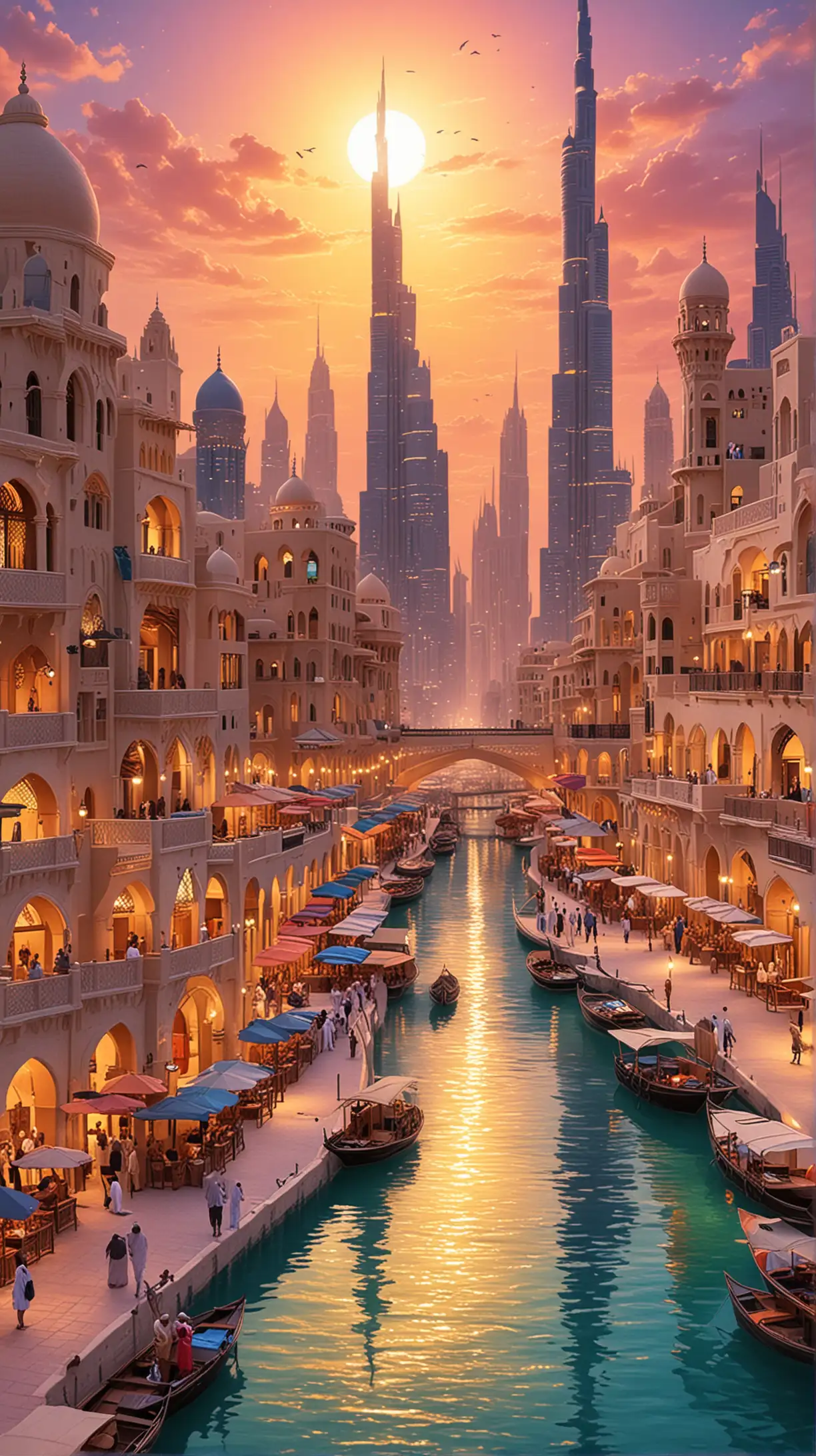 Create magical Dubai, radiant colours, make it very real 