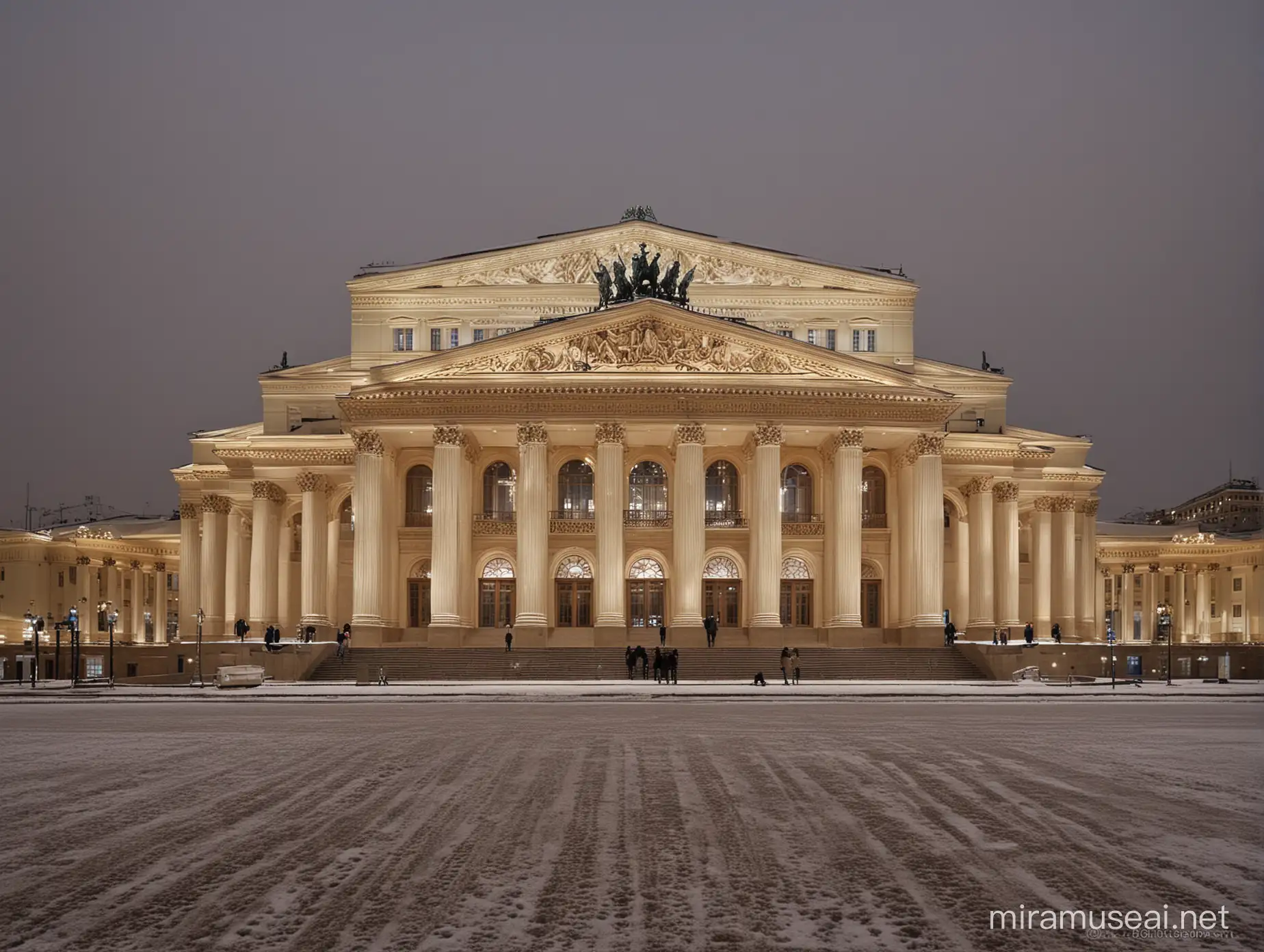 Breathtaking Night View of Bolshoi Theater Moscow Russian Federation