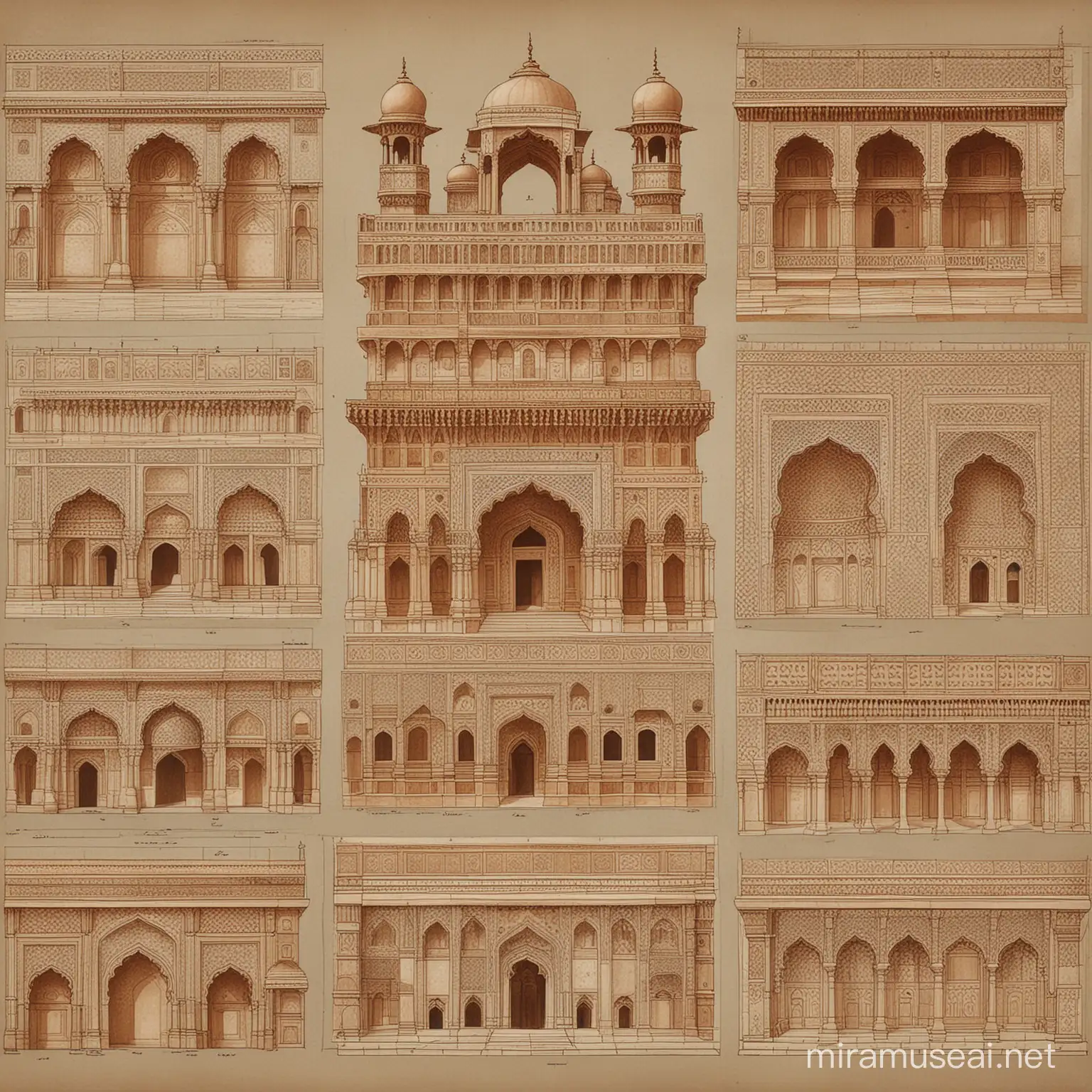 Exploration of Mughal Architectural Elements Concept Sheet