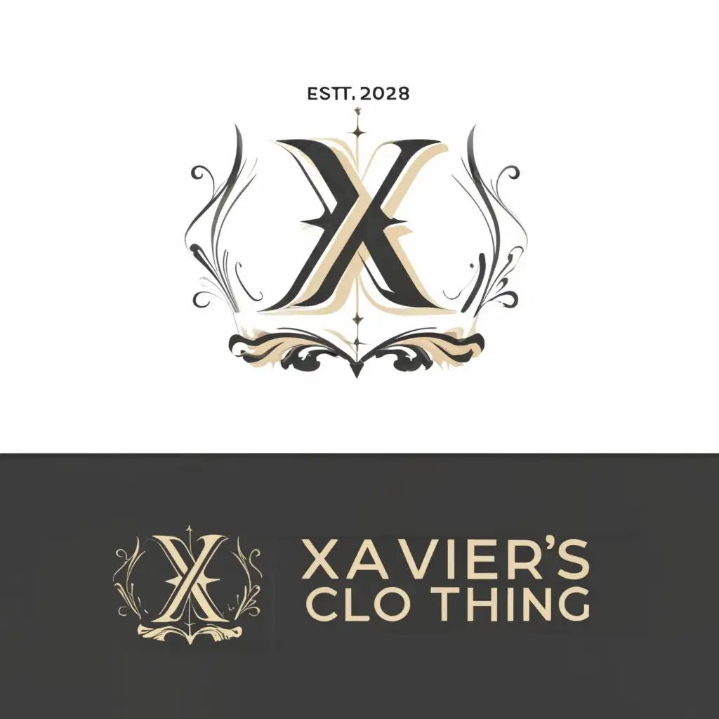 a logo design,with the text "Xavier's Clothing", main symbol:X,Moderate,clear background