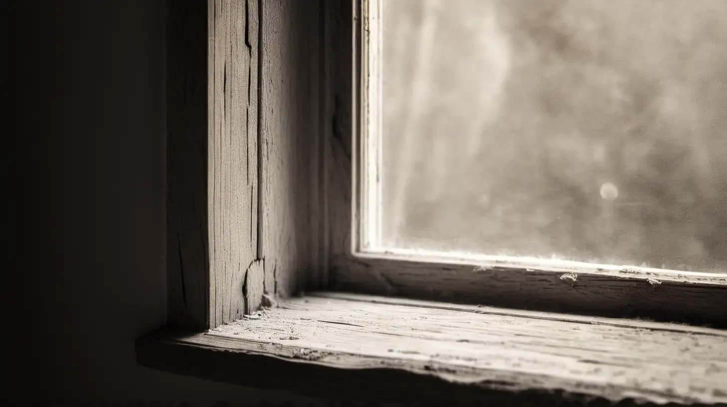 dusty wood window corner. make the image lighter
