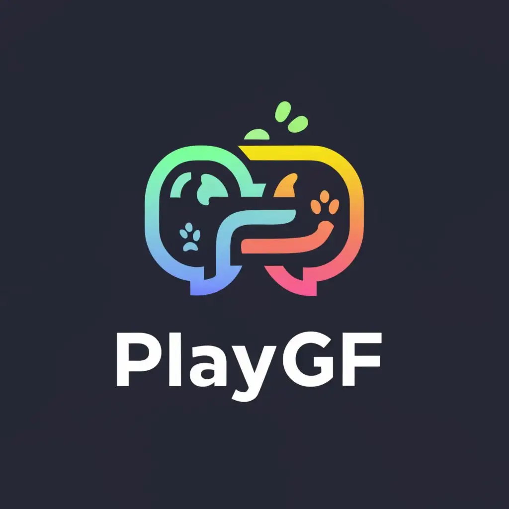 a logo design,with the text "PLAYGF", main symbol:chatroom,complex,be used in Animals Pets industry,clear background