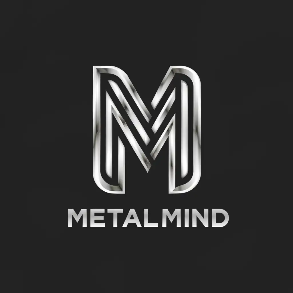 a logo design,with the text "Metal Mind", main symbol:M M,Moderate,clear background