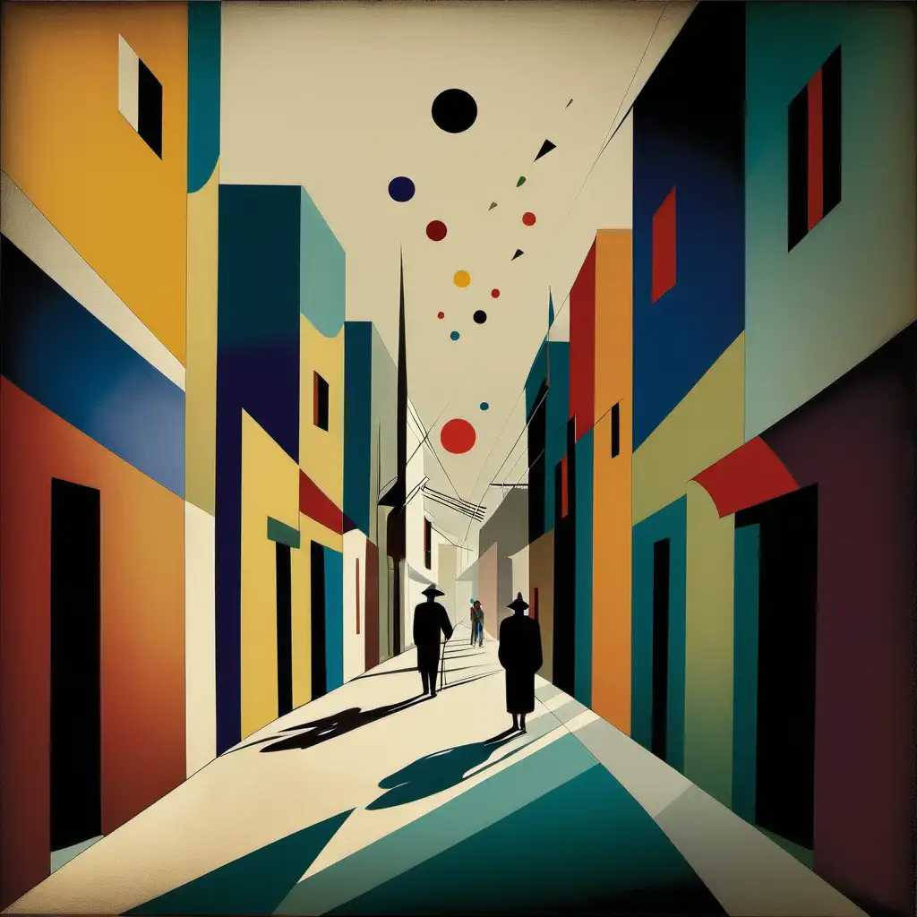 Abstract KandinskyInspired Artwork with Fan Ho Vibes