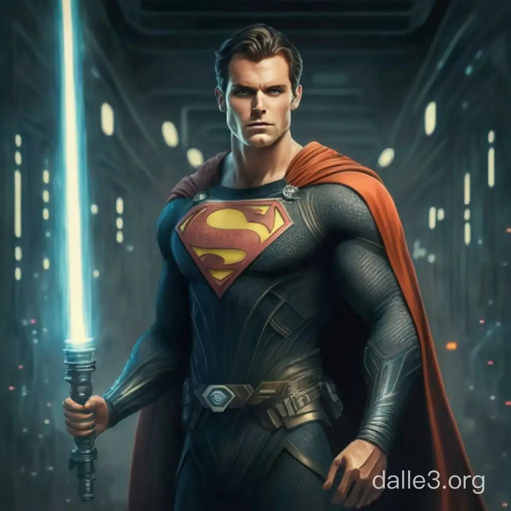 make an image of superman as a jedi knight