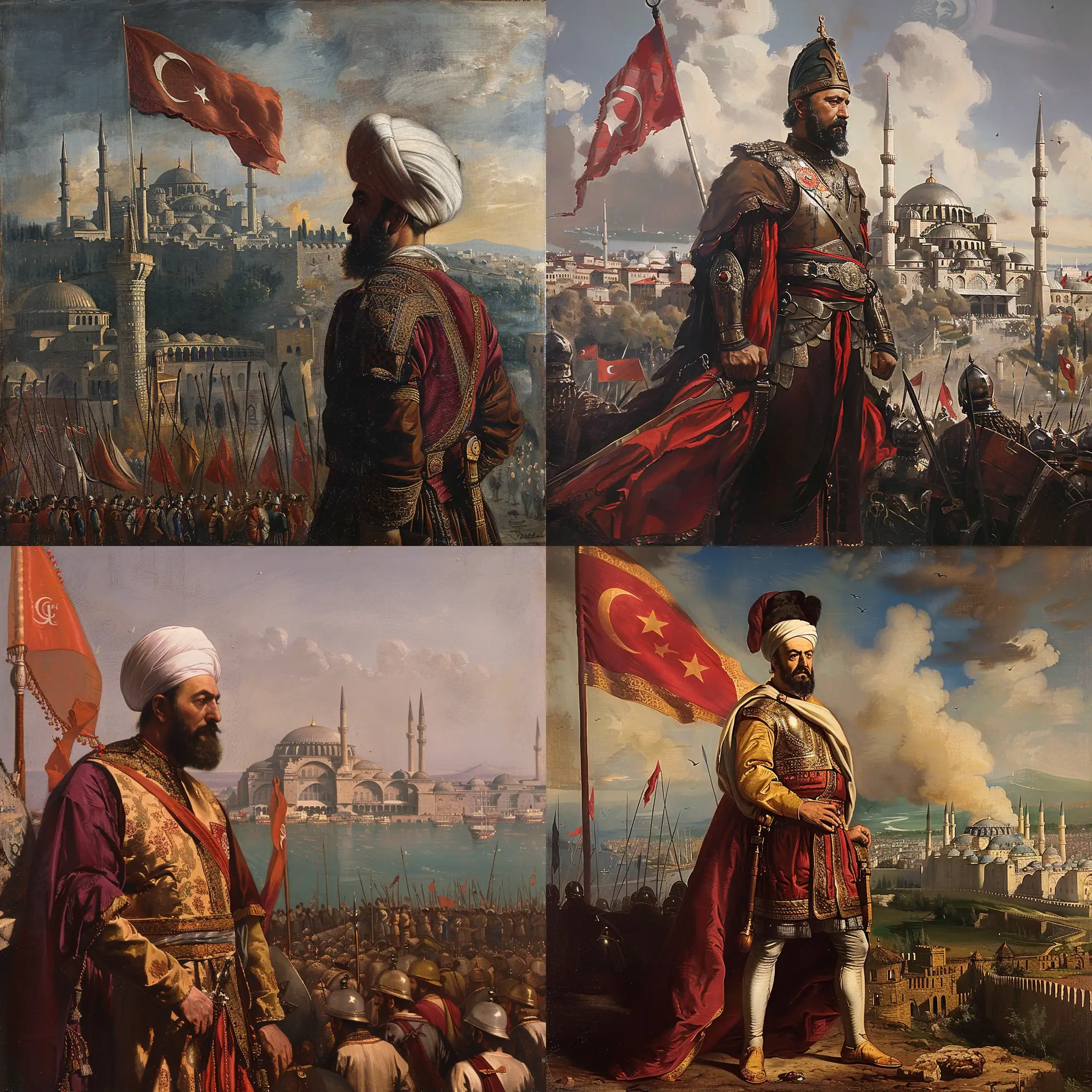 Sultan Suleiman The Magnificient standing in front of Constantinpole, artistic style
