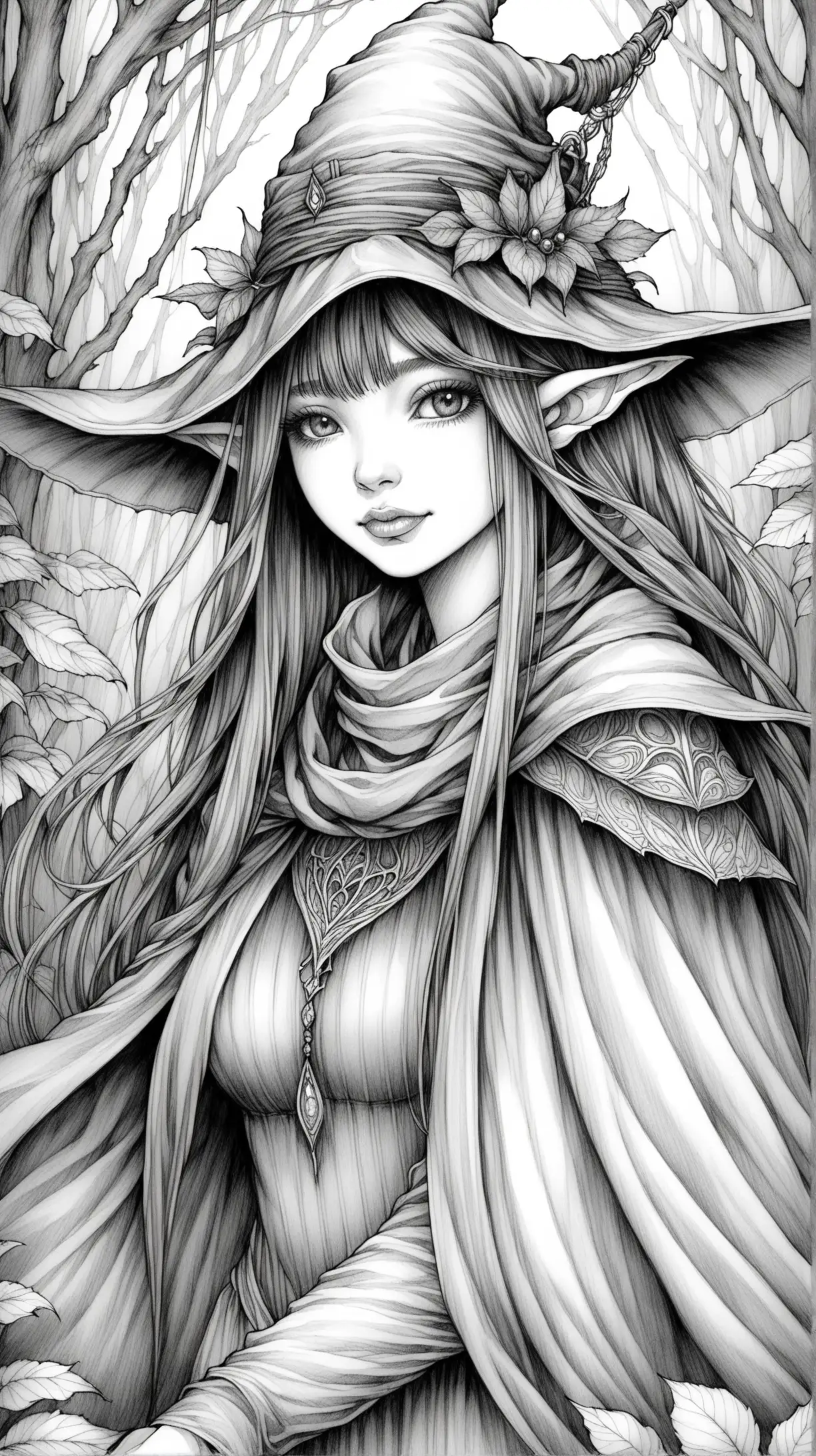 Fantasy Fashion Coloring Book Illustration Inspired by Brian Froud