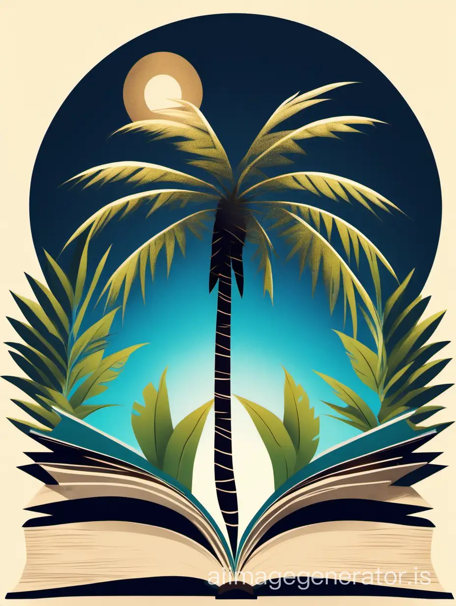 Stunning-School-Emblem-Open-Book-with-Palm-Tree