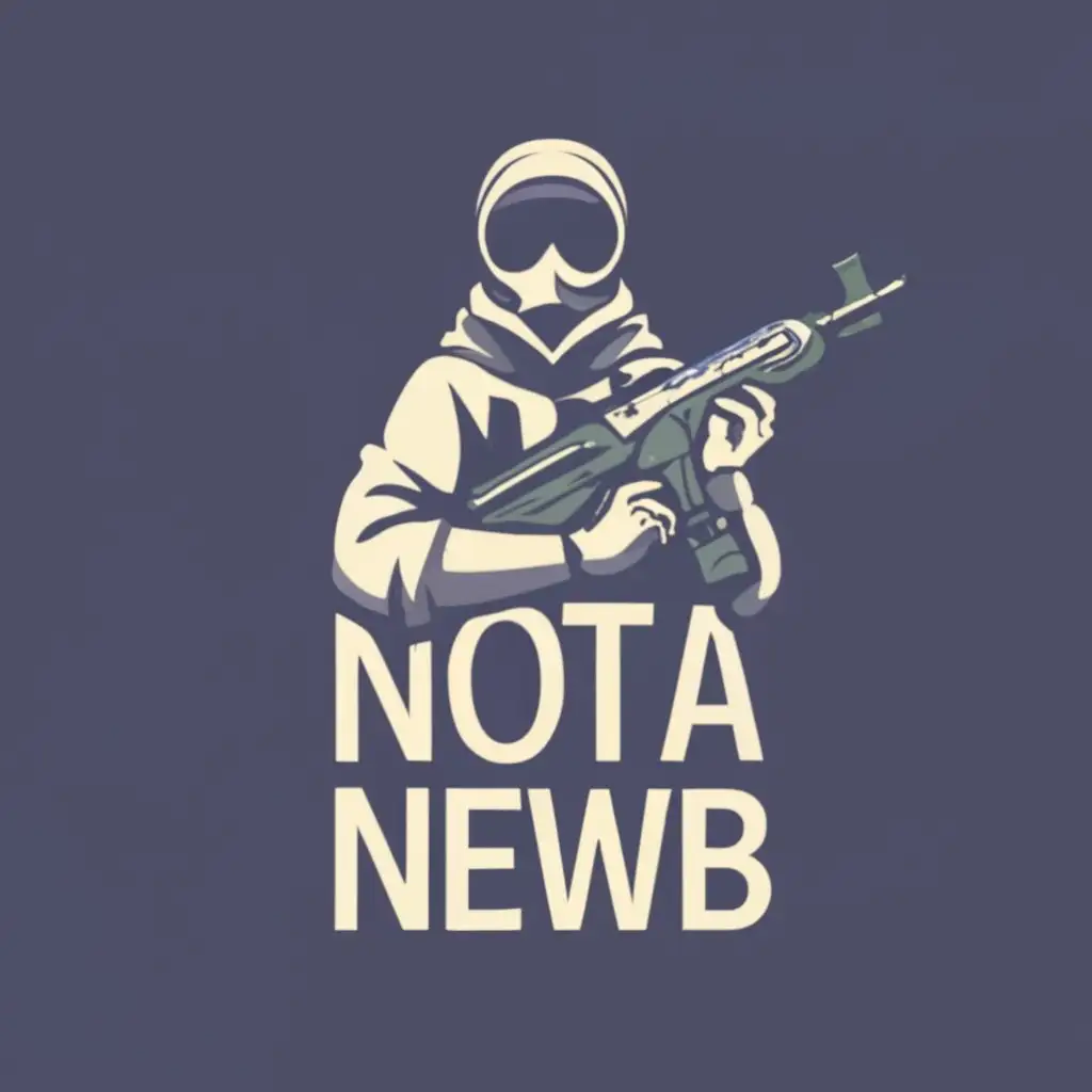 LOGO-Design-For-Not-a-Newb-CS-GO-Character-with-Assault-Rifle-for-Entertainment-Industry