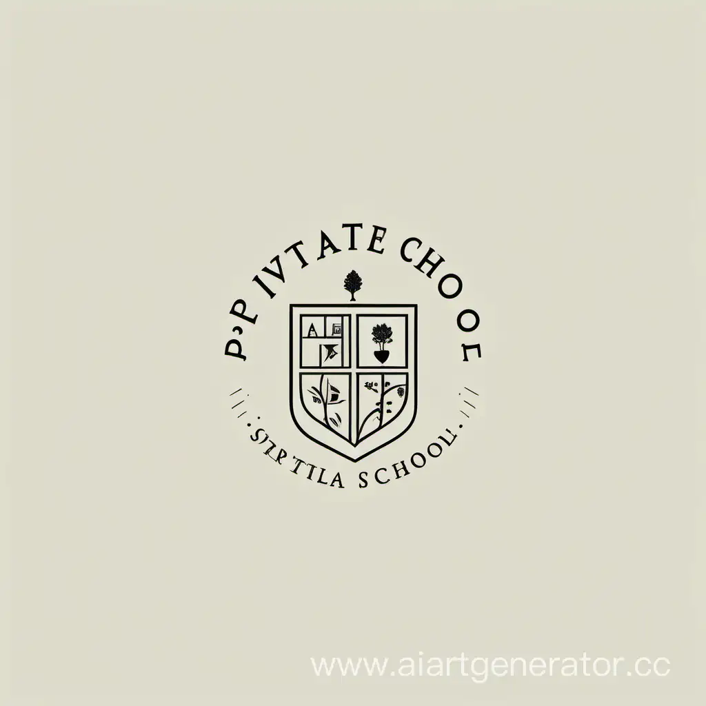 логотип для частной школы в стиле минимализм