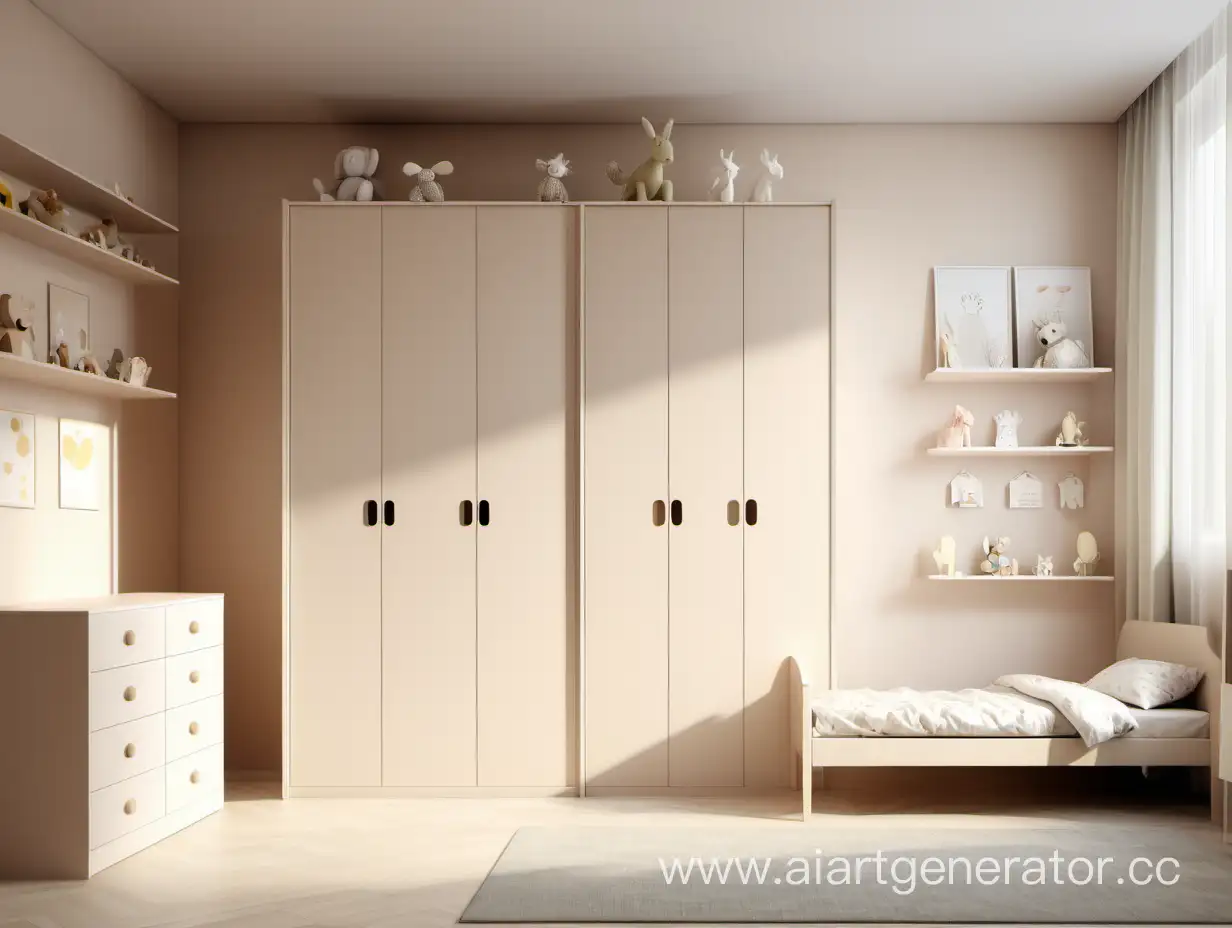 LightToned-Childrens-Bedroom-with-Bed-and-Wardrobe