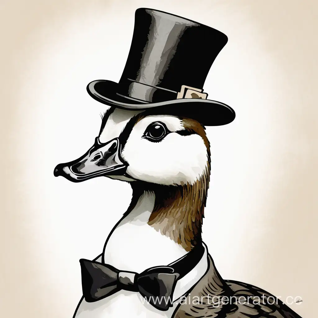 Elegant-Goose-in-a-Top-Hat-Artwork