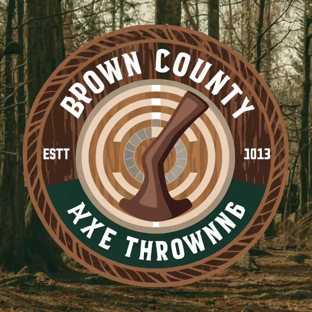 LOGO-Design-for-Brown-County-Axe-Throwing-Rustic-Charm-with-Target-and-Tree-Motif
