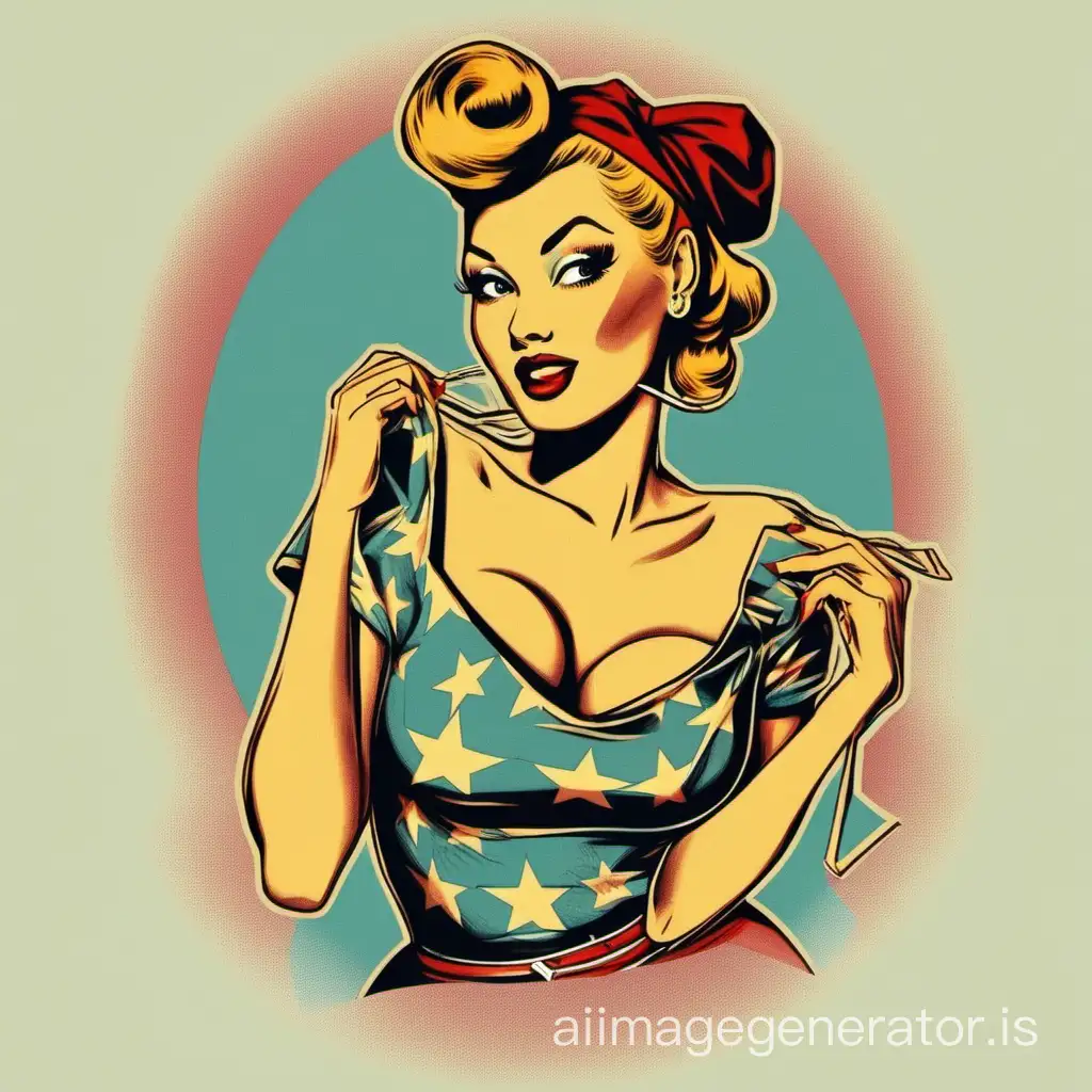 Print on T-shirt pin up