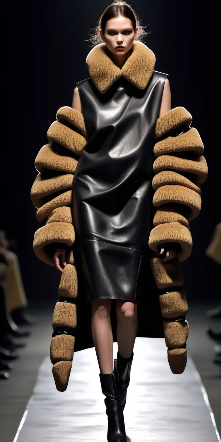 Futuristic Nomadic Fashion AvantGarde Crocodile Leather Ensemble with 80s Vibes