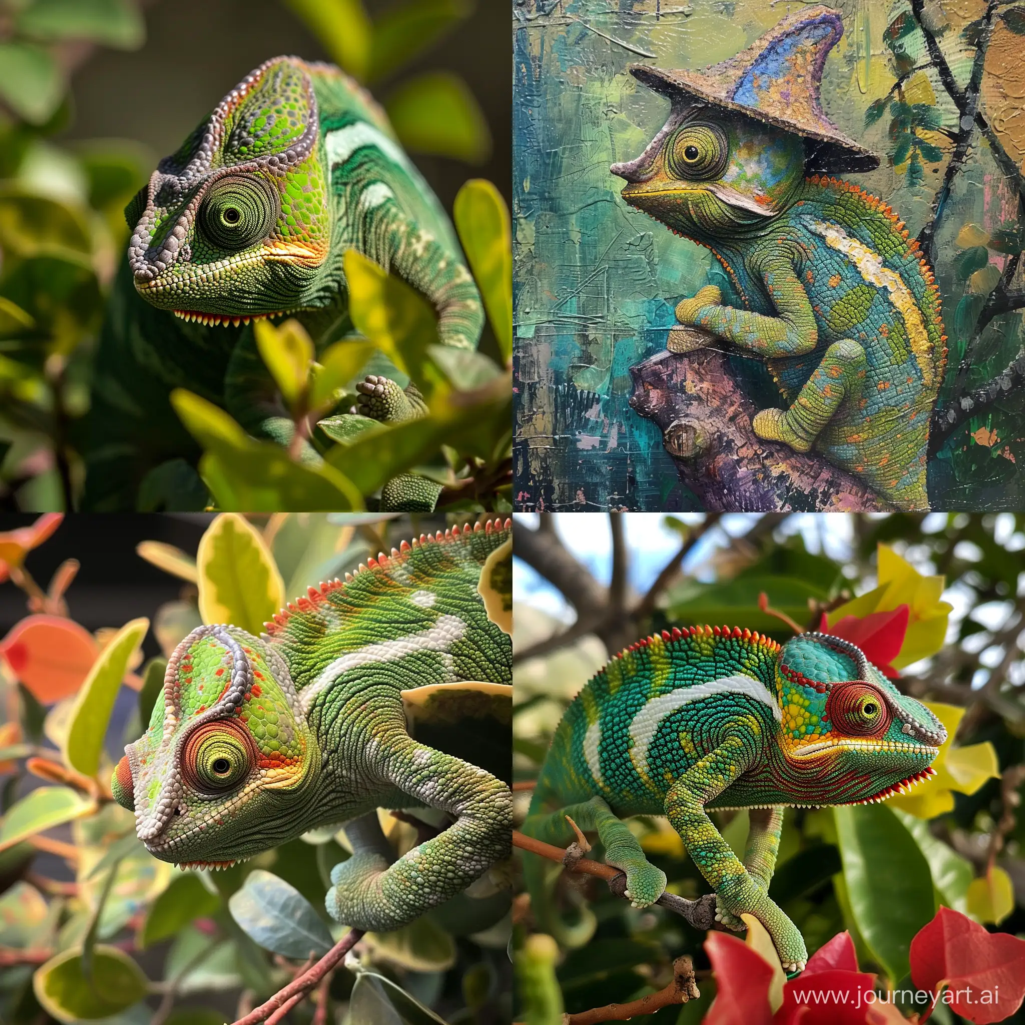 Versatile-Chameleon-Camouflaged-in-Vibrant-Patterns-AI-Image