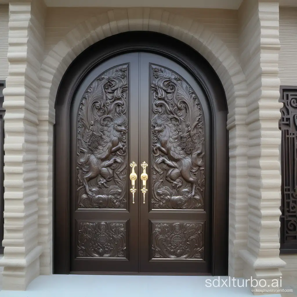 Precision carved all-aluminum armored door
