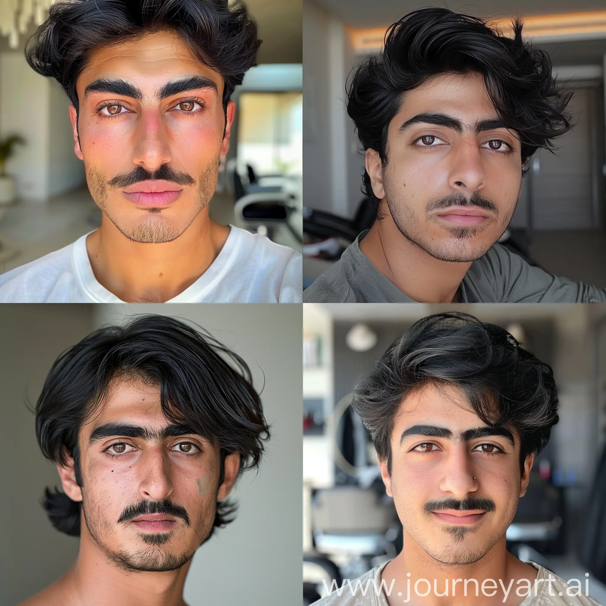Stylish-Iranian-Hairdresser-in-Dubai-with-Tanned-Complexion-and-Mustache