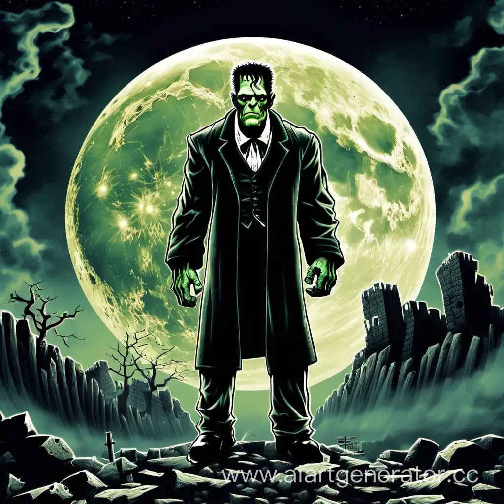 Frankenstein-Silhouetted-Against-the-Enchanting-Moon
