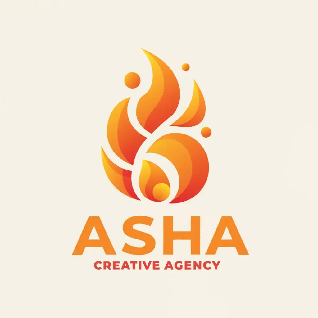 a logo design,with the text "Asha Creative Agency", main symbol:Fire,Moderate,be used in Religious industry,clear background