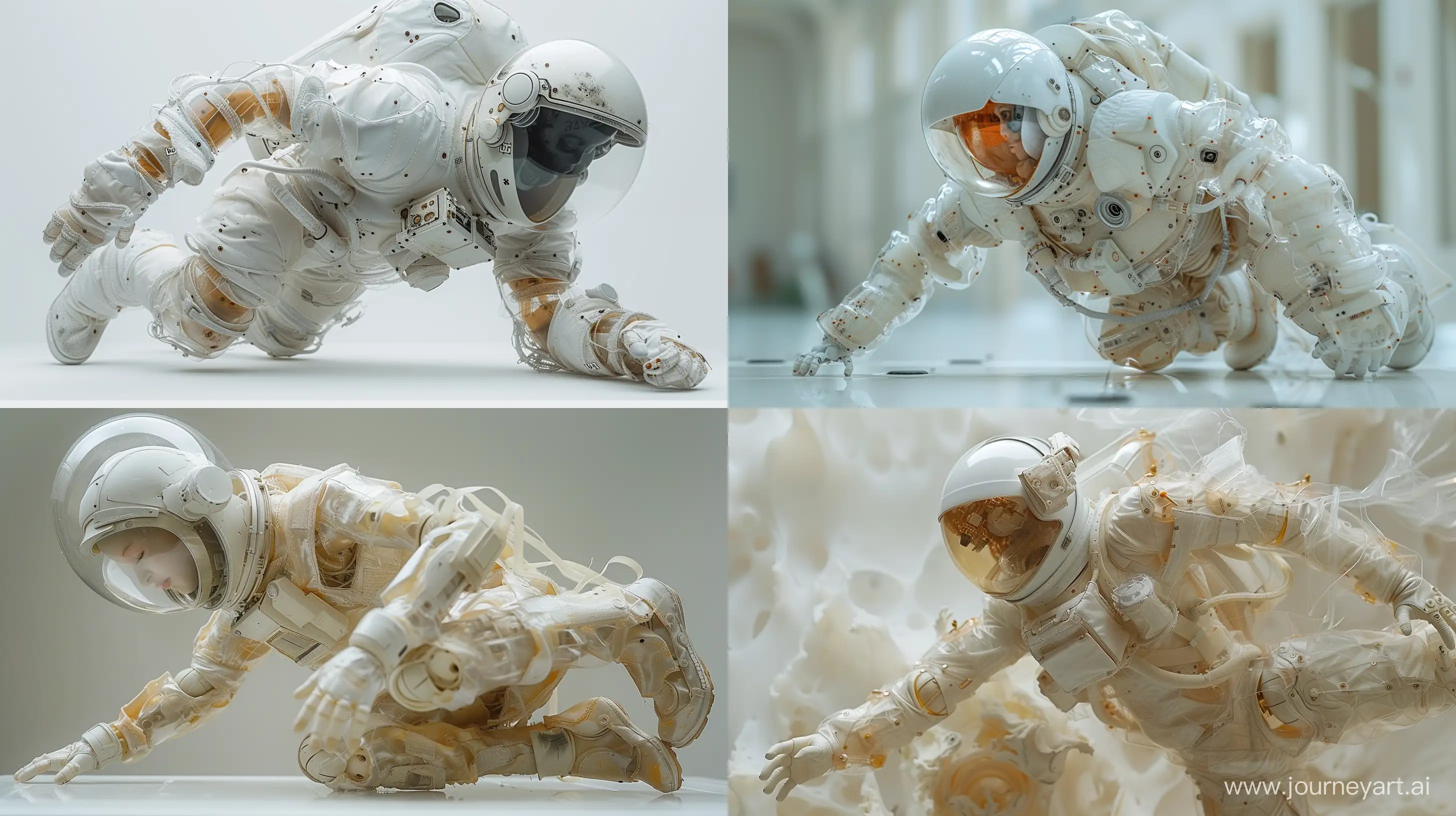 Hyperrealistic-Mechanical-Astronaut-Photoshoot-with-Transparent-BallJointed-Doll-in-Dynamic-Pose