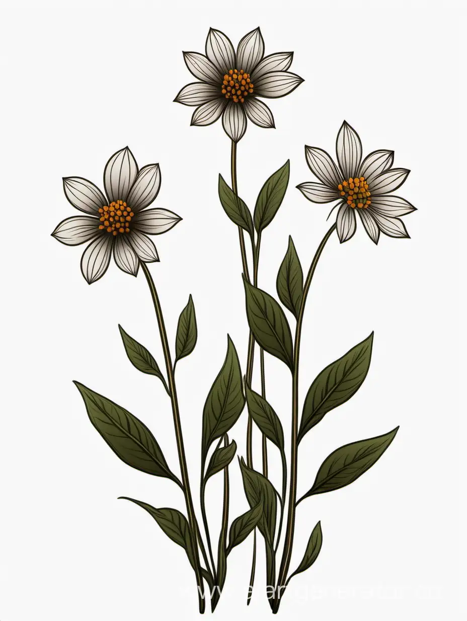 Dark-Brown-Wildflower-Cluster-Unique-Botanical-Line-Art-in-4K-High-Quality