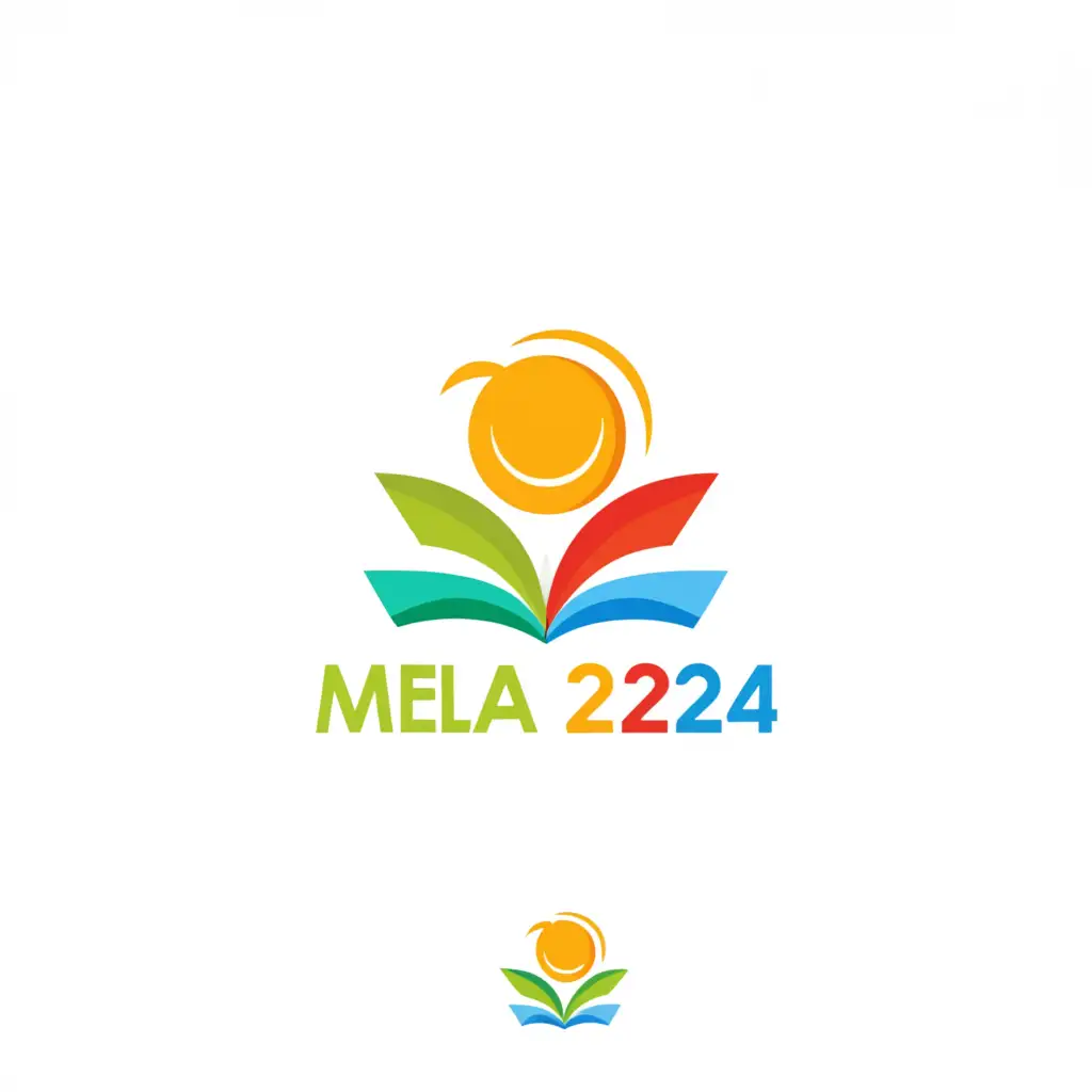a logo design,with the text "Mela 2K24", main symbol:children and education,Moderate,be used in Education industry,clear background