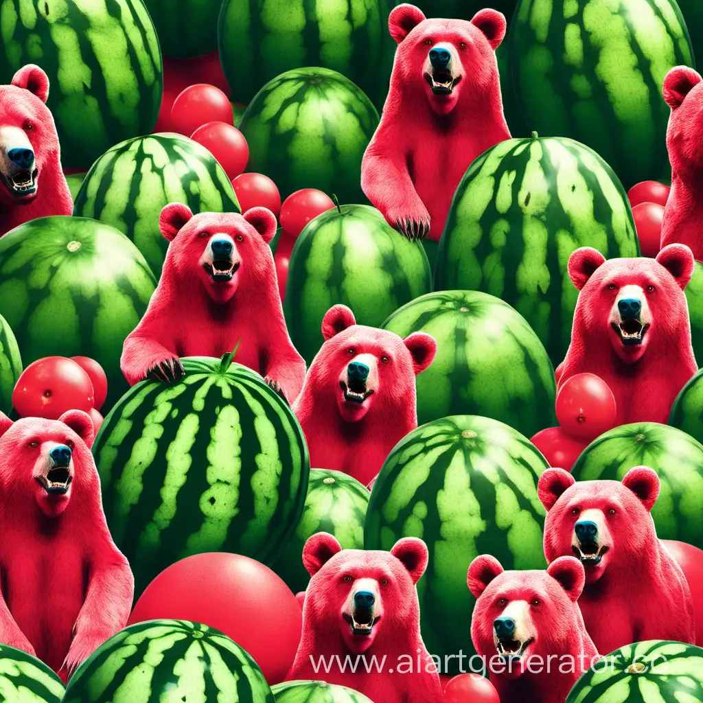 Playful-Bear-Enjoying-Refreshing-Watermelons