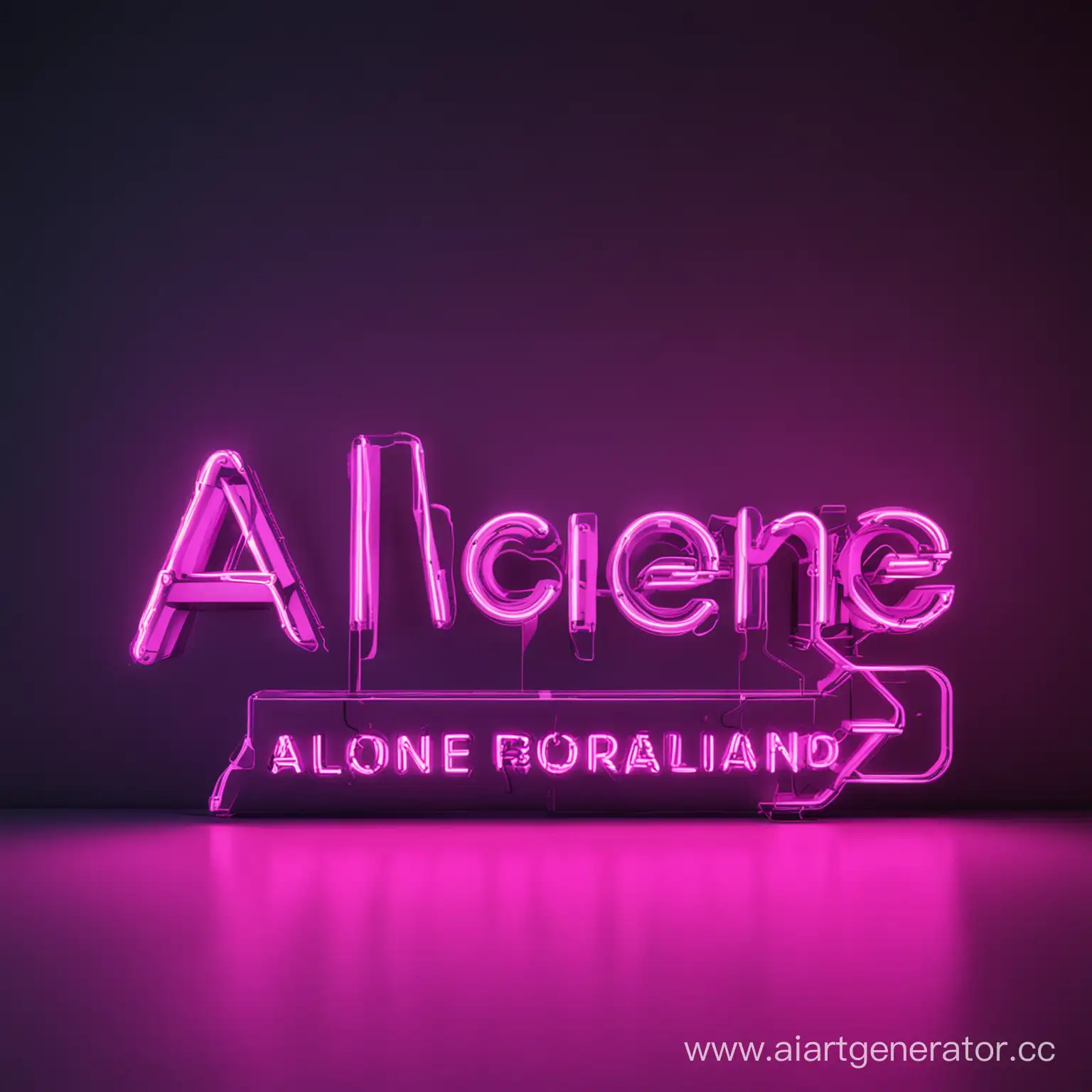 Логотип корпорации Alone, неоновый свет