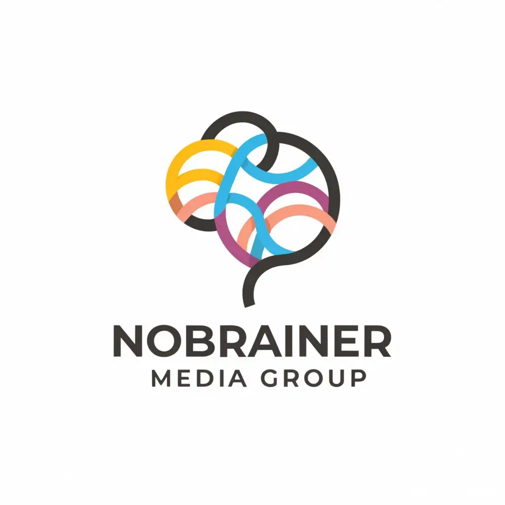 a logo design,with the text "Nobrainer Media Group", main symbol:human brain,Minimalistic,clear background